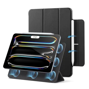 Калъф за iPad Pro 13 (2024) - ESR Rebound Magnetic - черен