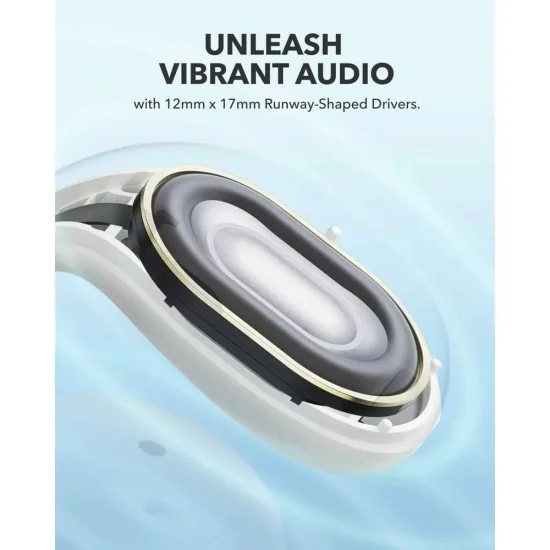 Bluetooth 5.3 безжични слушалки, Open-Ear, IPX4, намаляване на шума, микрофон - Anker SoundCore C30i (A3330G21) - бял