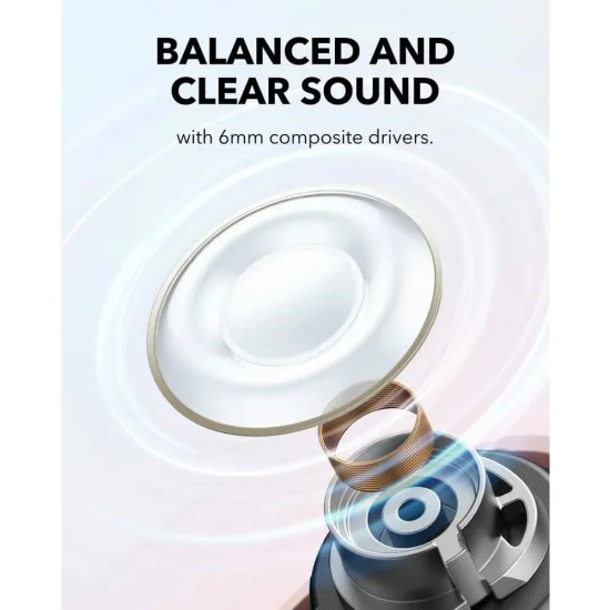 Bluetooth 5.4 безжични слушалки, шумопотискане, IP54, с микрофон - Anker SoundCore A30i (A3958G51) - розови