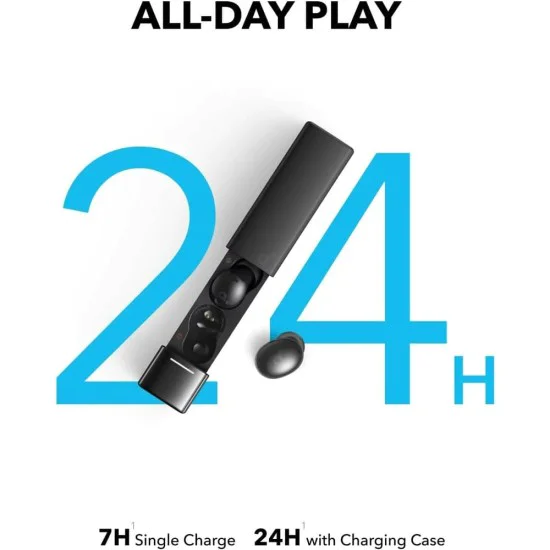 Bluetooth 5.4 безжични слушалки, шумопотискане, IP54, с микрофон - Anker SoundCore A30i (A3958G11) - черни