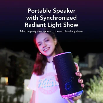 Преносим високоговорител 30W, IP67 - Anker SoundCore Glow (A3166G31) - син