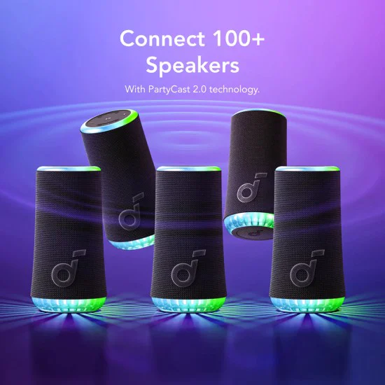 Преносим високоговорител 30W, IP67 - Anker SoundCore Glow (A3166G31) - син