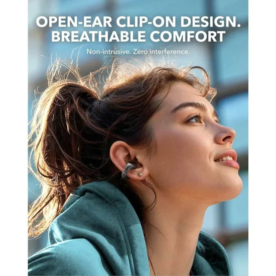 Bluetooth 5.3 безжични слушалки, Open-Ear, IPX4, намаляване на шума, микрофон - Anker SoundCore C30i (A3330G11) - черни