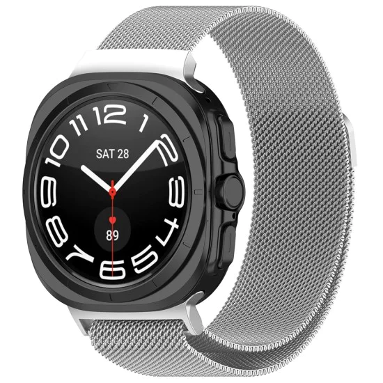 Каишка за Samsung Galaxy Watch Ultra 47 мм - Каишка за часовник 35 мм (W009) - Сребрист