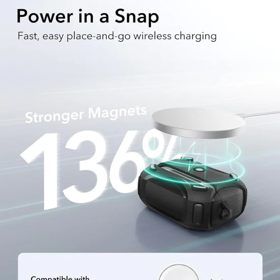 Калъф за Apple AirPods Pro 1/2 - ESR Cyber ​​Magnetic Lock HaloLock - Черен