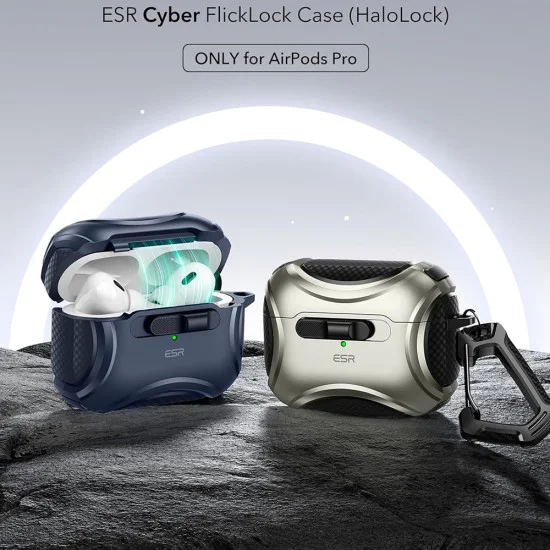 Калъф за Apple AirPods Pro 1/2 - ESR Cyber ​​Magnetic Lock HaloLock - син