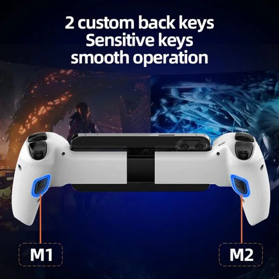 Bluetooth безжичен контролер за телефон, таблет, суич/PS4, 400mAh - (BSP-D9) - бял