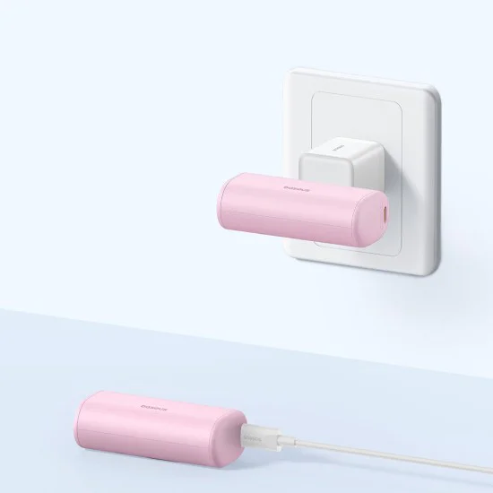 Външна батерия Type-C Type-C, 20W, 5000mAh + кабел Type-C - Baseus (P10068306213-00) - Бял