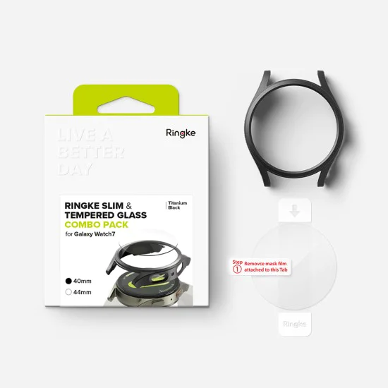 Протектор за Samsung Galaxy Watch7 40 мм + Протектор - Ringke Slim - титаново черно