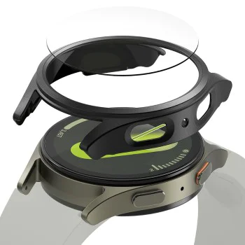 Протектор за Samsung Galaxy Watch7 44 мм + Протектор - Ringke Slim - титаниево черен
