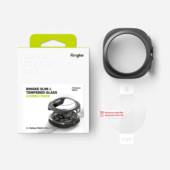 Протектор за Samsung Galaxy Watch Ultra 47mm + Протектор - Ringke Slim - Titanium Black
