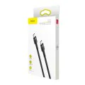 Кабел за данни Type-C към Type-C, 60W, 3A, 2m - Baseus Cafule (CATKLF-HG1) - сив / черен