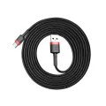 Кабел за данни USB към Type-C 3A, 480Mbps, 1m - Baseus Cafule (CATKLF-B91) - Червен / Черен