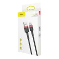 Кабел за данни USB към Type-C 3A, 480Mbps, 1m - Baseus Cafule (CATKLF-B91) - Червен / Черен