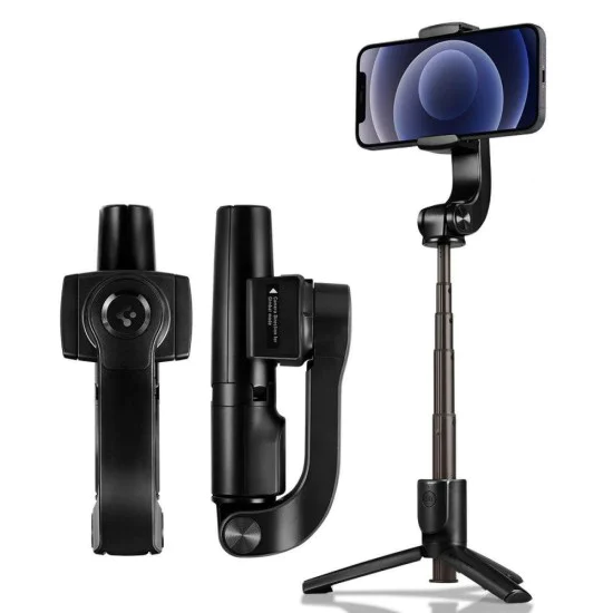 Bluetooth селфи стик Gimbal Stabil Stabilizer, 54cm - Spigen Монтаж за статив и Gimbal Stabilizer (S610W) - черен