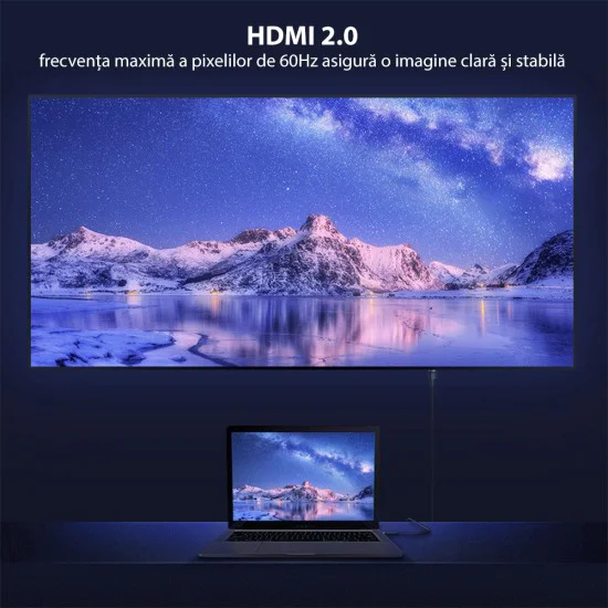 Baseus - Видео кабел Cafule (CADKLF-G01) - HDMI към HDMI, 4K, 3 м - Черен