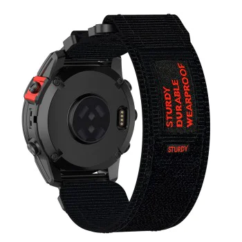 Каишка за Garmin Fenix ​​3/3 HR/5X/5X Plus/6X/6X Pro/7X/7X Pro Solar - Каишка за часовник QuickFit (W057) - Черен
