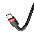Кабел за данни Type-C към Type-C, 3A, 1m - Baseus Cafule (CATKLF-G91) - Червен / Черен
