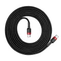 Кабел за данни Type-C към Type-C, 3A, 1m - Baseus Cafule (CATKLF-G91) - Червен / Черен