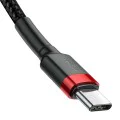 Кабел за данни Type-C към Type-C, 3A, 1m - Baseus Cafule (CATKLF-G91) - Червен / Черен