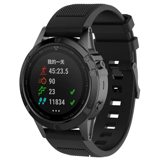 Каишка за Instinct 2S/2S Solar/Approach S70 42mm/fenix 7S Pro Sapphire Solar - Каишка за часовник QuickFit 20mm (W058) - Черен