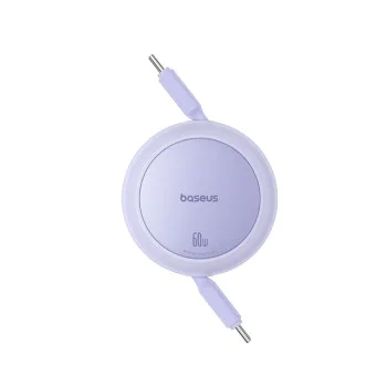 Кабел за данни Type-C към Type-C, 60W, 1m - Baseus Free2Pull Mini (P10364500511-01) - Nebula Purple