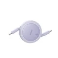Кабел за данни Type-C към Type-C, 60W, 1m - Baseus Free2Pull Mini (P10364500511-01) - Nebula Purple