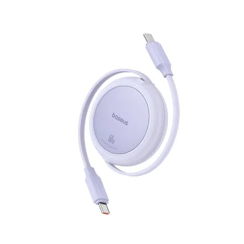 Кабел за данни Type-C към Type-C, 60W, 1m - Baseus Free2Pull Mini (P10364500511-01) - Nebula Purple