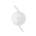 Кабел за данни Type-C към Type-C, 60W, 1m - Baseus Free2Pull Mini (P10364500211-01) - лунно бял