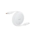 Кабел за данни Type-C към Type-C, 60W, 1m - Baseus Free2Pull Mini (P10364500211-01) - лунно бял