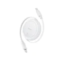 Кабел за данни Type-C към Type-C, 60W, 1m - Baseus Free2Pull Mini (P10364500211-01) - лунно бял