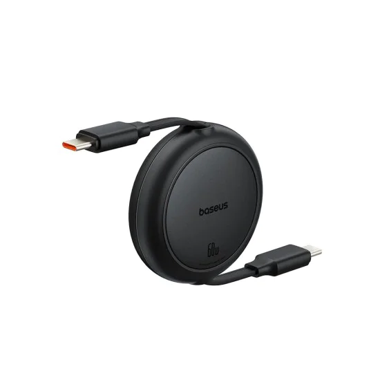 Кабел за данни Type-C към Type-C, 60W, 1m - Baseus Free2Pull Mini (P1036454500111-01) - клъстер черен