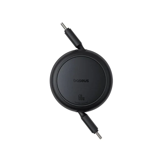 Кабел за данни Type-C към Type-C, 60W, 1m - Baseus Free2Pull Mini (P1036454500111-01) - клъстер черен