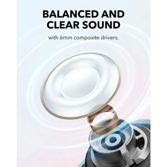 Bluetooth 5.4 безжични слушалки, шумопотискане, IP54, с микрофон - Anker SoundCore A30i (kA3958G11) - сини