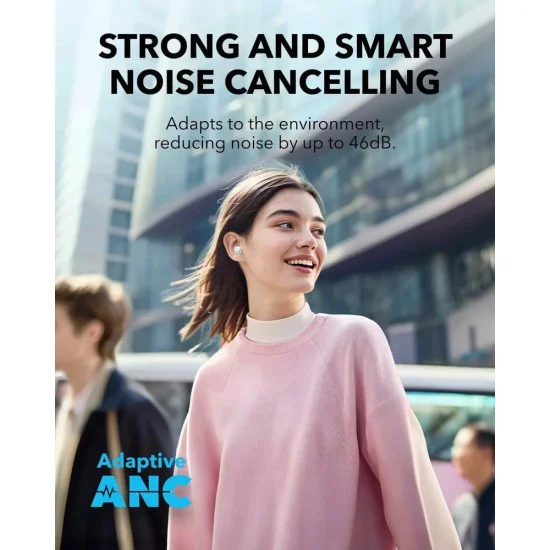 Bluetooth 5.4 безжични слушалки, шумопотискане, IP54, с микрофон - Anker SoundCore A30i (kA3958G11) - сини