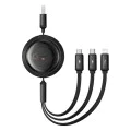 Кабел за данни USB към Type-C, Lightning, Micro-USB, 100 W, 1,1 m - Baseus Free 2 Draw (P10368700111-03) - Cluster Black