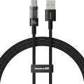 USB към Type-C кабел, супер бързо зареждане 100 W, 1 m - Baseus Gem (P1037373002111-00) - Cluster Black