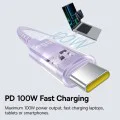 USB-C към Type-C кабел, супер бързо зареждане 100 W, 1 m - Baseus Gem (P103737300051111-00) - Nebula Purple
