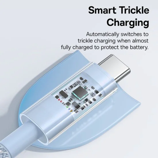 USB-C към Type-C кабел, супер бързо зареждане 100 W, 2 м - Baseus Gem (P10373000311-01) - Galaxy Blue