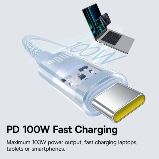 USB-C към Type-C кабел, супер бързо зареждане 100 W, 2 м - Baseus Gem (P10373000311-01) - Galaxy Blue
