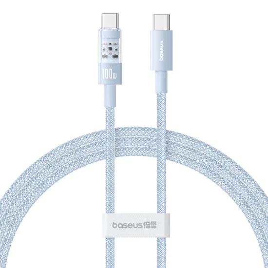 USB-C към Type-C кабел, супер бързо зареждане 100 W, 2 м - Baseus Gem (P10373000311-01) - Galaxy Blue