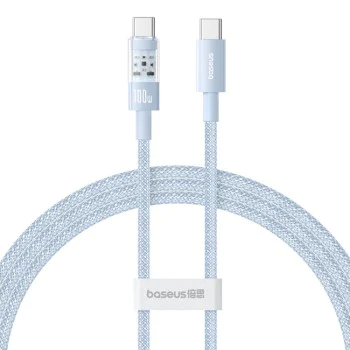 USB-C към Type-C кабел, супер бързо зареждане 100 W, 1 m - Baseus Gem (P10373000311-00) - Galaxy Blue