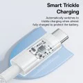 USB-C към Type-C кабел, супер бързо зареждане 100 W, 2 m - Baseus Gem (P1037373000211-01) - Moon White