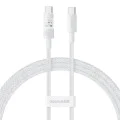 USB-C към Type-C кабел, супер бързо зареждане 100 W, 2 m - Baseus Gem (P1037373000211-01) - Moon White