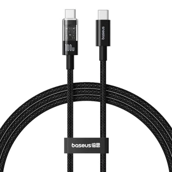 Baseus - Кабел за данни Gem (P10373000111-00) - Type-C към Type-C, Супер бързо зареждане 100W, 1 м - Черен