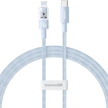 Кабел USB-C към Lightning, бързо зареждане 20W, 1m - Baseus Gem (P10373001311-00) - Galaxy Blue