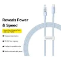 Кабел USB-C към Lightning, бързо зареждане 20W, 1m - Baseus Gem (P10373001311-00) - Galaxy Blue