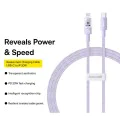 Кабел USB-C към Lightning, бързо зареждане 20W, 2m - Baseus Gem (P10373001511-01) - Nebula Purple