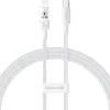 Кабел USB-C към Lightning, бързо зареждане 20W, 2m - Baseus Gem (P10373001211-01) - Moon White