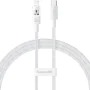Кабел USB-C към Lightning, бързо зареждане 20W, 2m - Baseus Gem (P10373001211-01) - Moon White